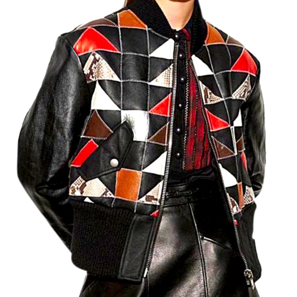 NWT Coach patchwork leather MA1 jacket, Size 4